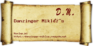 Danzinger Miklós névjegykártya